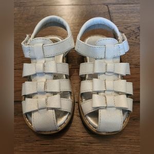 White shimmer Sandals w/ velcro